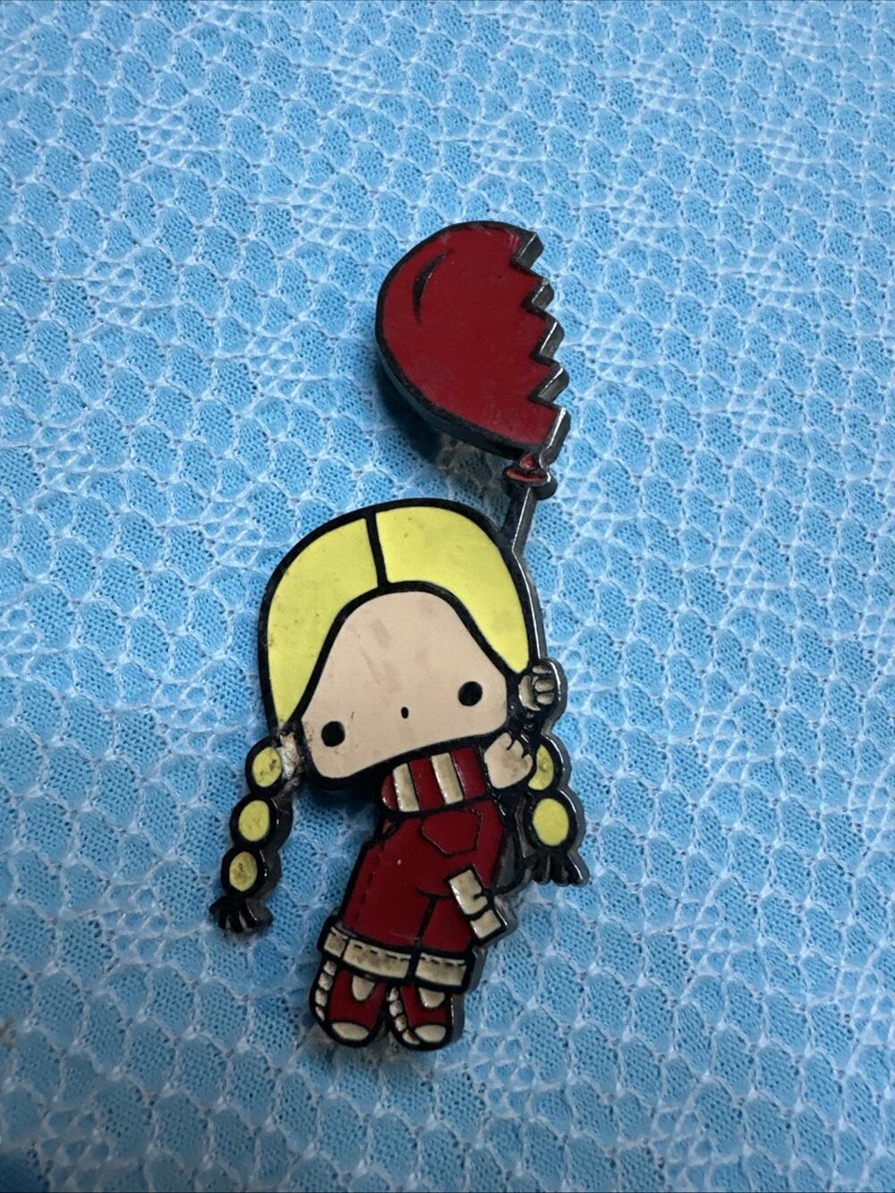 Japanese Anime Illustrated Cartoon Pinback Button Patty Red Balloon Hello Kitty